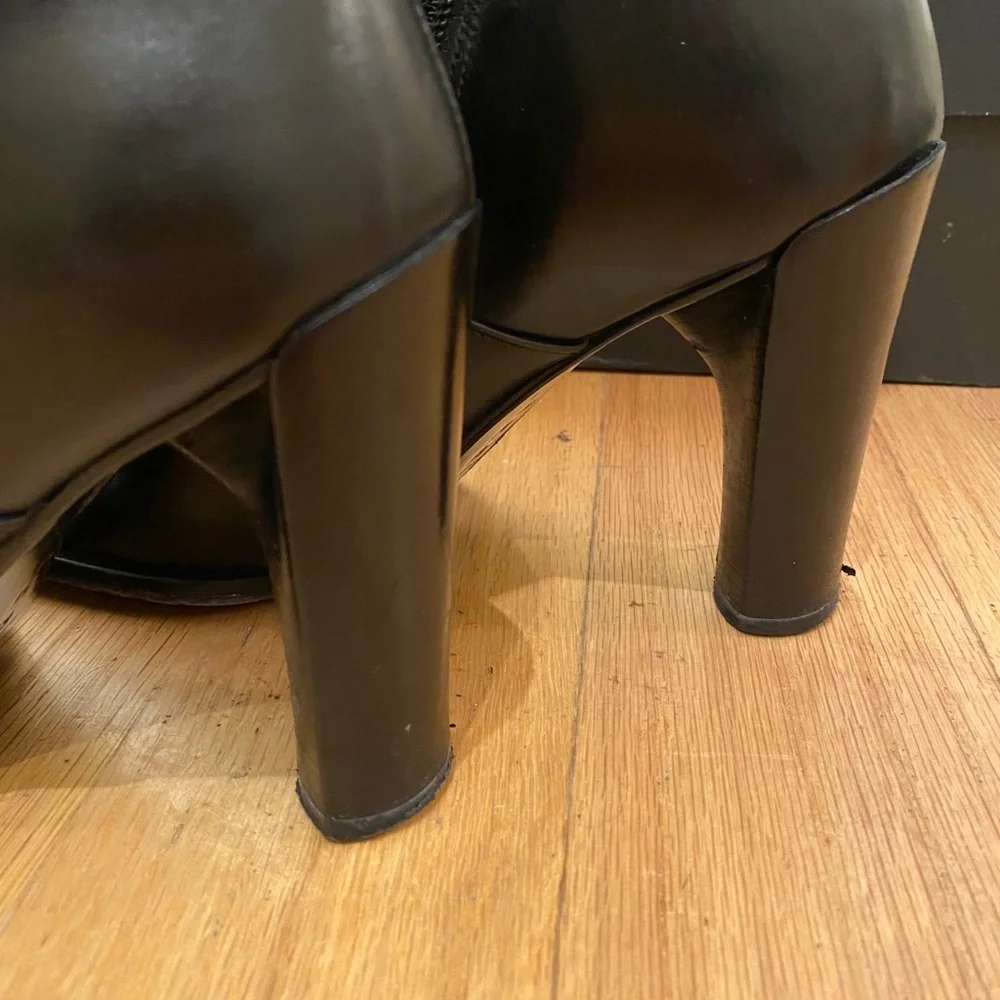 Via Spiga Black Leather Larry Calf Boots 6.5 - Picture 4 of 9